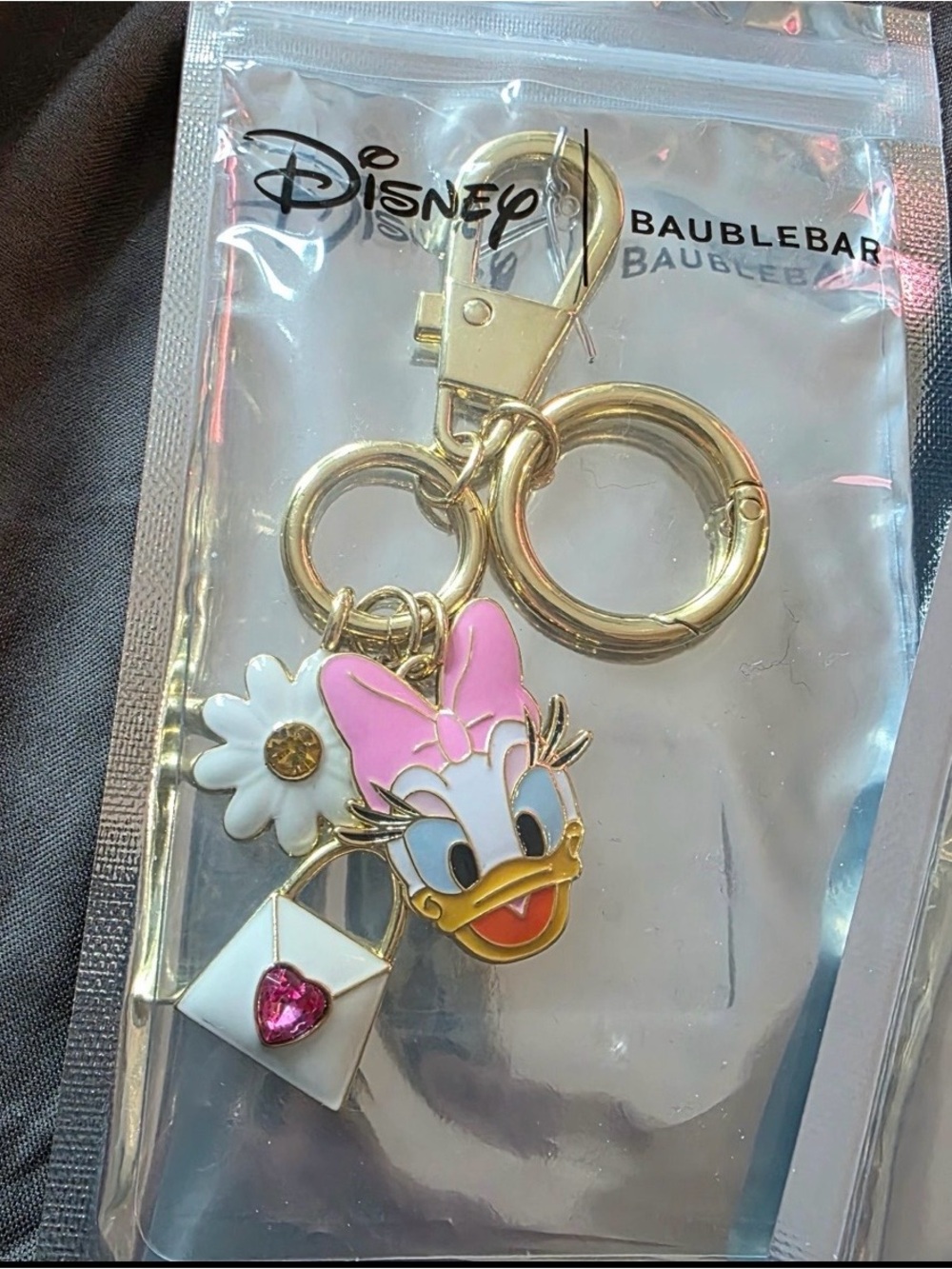 Rare Disney BaubleBar Daisy Duck Keychain Bagcharm